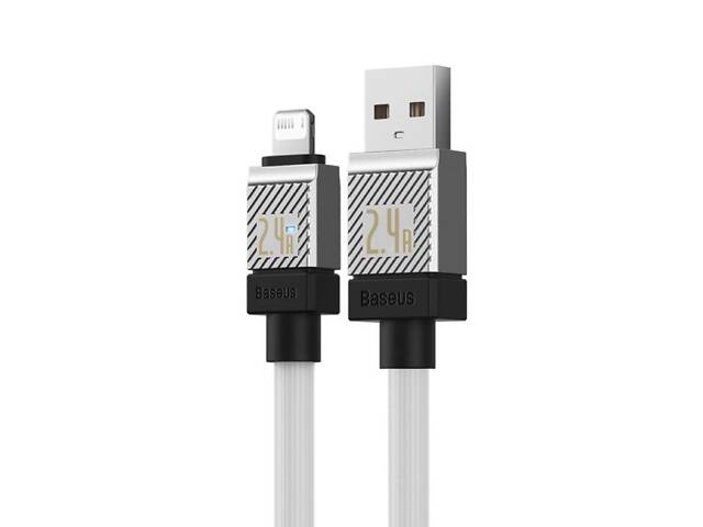 Кабель Baseus CoolPlay Series Fast Charging Cable USB to iP 2.4A 1m White yL. - Фото 5