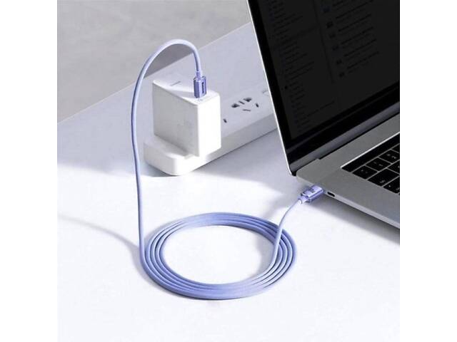 Кабель Baseus Crystal Shine Series Fast Charging Data Cable Type-C to Type-C 100W 1.2m Purple yL. - Фото 5