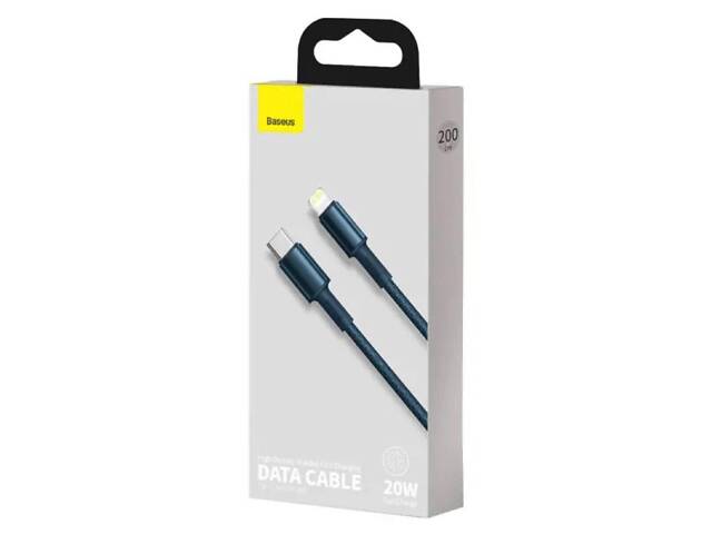 Кабель Baseus High Density Braided Fast Charging Data Cable Type-C to iP PD 20W 1m Blue yL. - Фото 2
