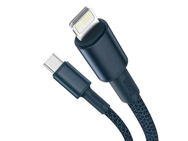 Кабель Baseus High Density Braided Fast Charging Data Cable Type-C to iP PD 20W 1m Blue yL. - Фото 4