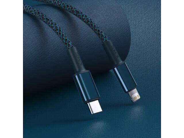 Кабель Baseus High Density Braided Fast Charging Data Cable Type-C to iP PD 20W 1m Blue yL. - Фото 7