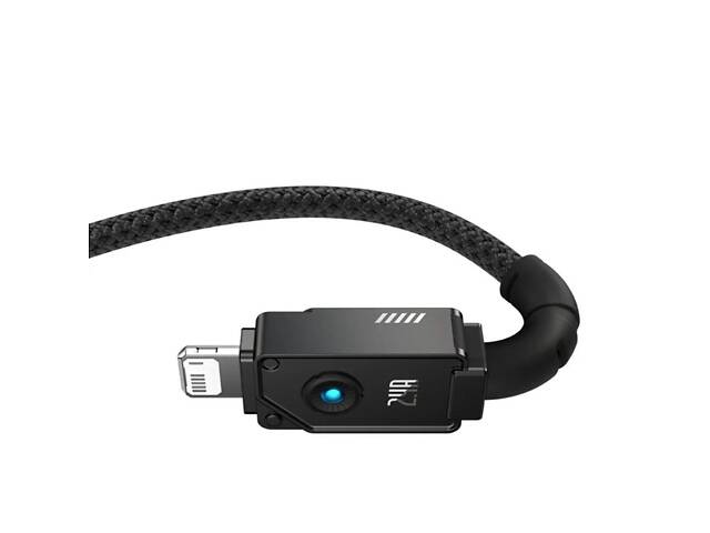 Кабель Baseus Unbreakable Series Fast Charging Data Cable USB to iP 2.4A 1m Cluster Black yL. - Фото 3
