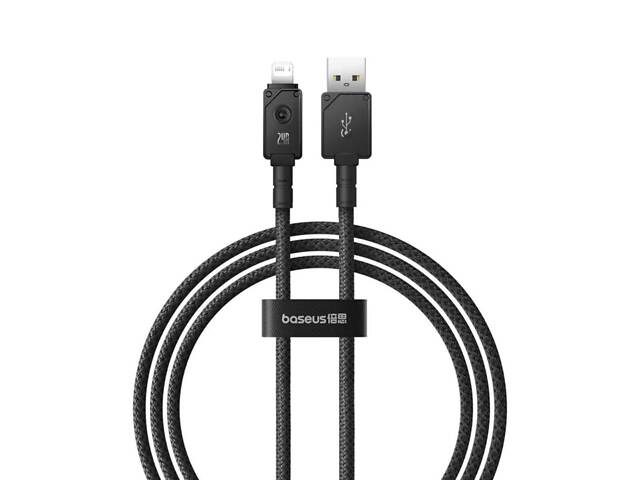 Кабель Baseus Unbreakable Series Fast Charging Data Cable USB to iP 2.4A 1m Cluster Black yL. - Фото 1