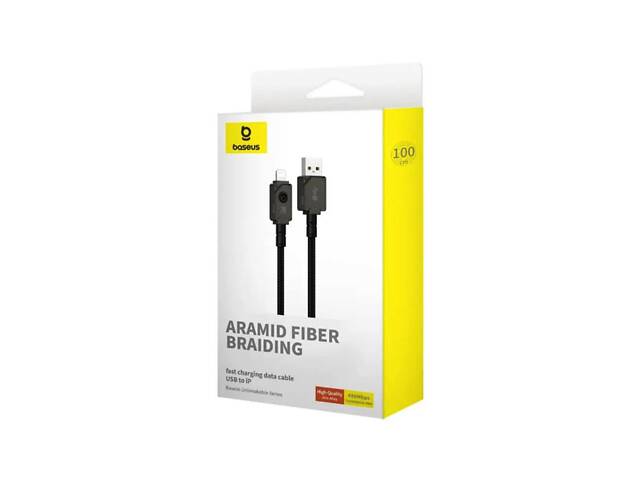 Кабель Baseus Unbreakable Series Fast Charging Data Cable USB to iP 2.4A 1m Cluster Black yL. - Фото 2