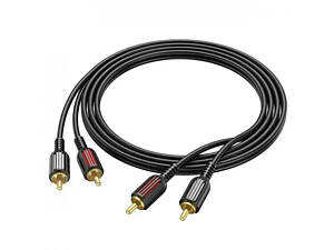 Кабель Borofone BL13 2RCA (тато) => 2хRCA (тато), CU, круглий, 1,5 м, Black, Box