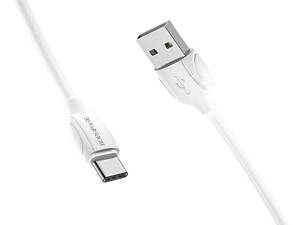 Кабель BOROFONE BX19 USB to Type-C 3A, 1m, PVC, TPE connectors, White yL.
