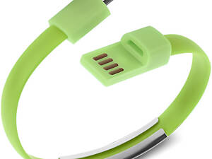 Кабель-браслет micro USB 2.0, зелений RTL