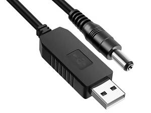 Кабель c преобразователем USB 5V - DC 5.5-2.1 / 12V для роутера, видеокамеры