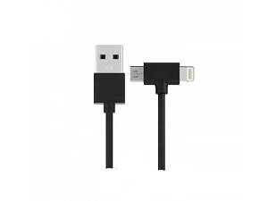 Кабель Combo 2-in-1 Axe Lightning/microUSB 1м black WK 304701