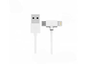 Кабель Combo 2-in-1 Axe Lightning/microUSB 1м white WK 304702