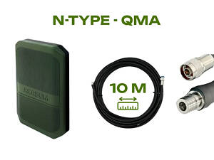 Кабель для антенны Acasom ROC-6 10 м RG-8 (2 провода) N-TYPE - QMA