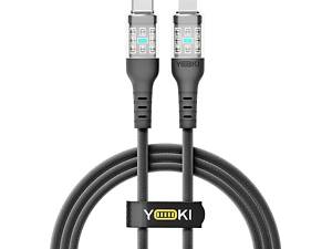 Кабель для зарядки и обмена данными USB Yoki YK-CY23 CYBER Series Type-C to Lightning 30W 3A/10V 1.2 m Черный