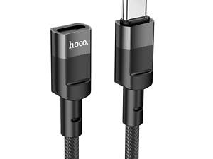 Кабель HOCO U107 Type-C Male to Type-C Female USB2.0 extension cable(L=1.2m) Black yL.