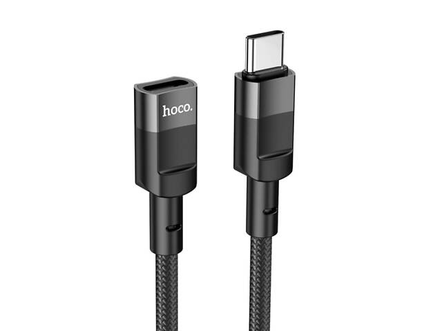 Кабель HOCO U107 Type-C Male to Type-C Female USB2.0 extension cable(L=1.2m) Black yL. - Фото 1