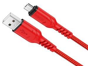 Кабель HOCO X59 USB to Micro 2.4A, 1m, nylon, TPE connectors, Red yL.