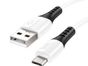 Кабель HOCO X82 USB to Micro 2.4A, 1m, silicone, silicone connectors, White yL.