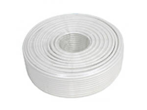 Кабель коаксиальный RITAR RG6U-48W 1CU, 1,02 мм.CU, 48x0.12m CCA желтый экран, 75 Ом, FPE, оболочка 6,8мм белая PVC, бух