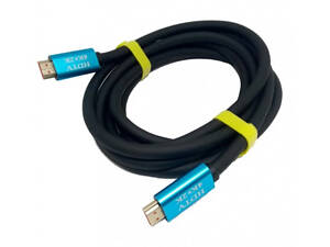 Кабель Merlion HDMI-HDMI 4Kx2K Ultra HD, 3.0m, v2,0, круглый Black, коннектор Blue, Blister-box, Q80