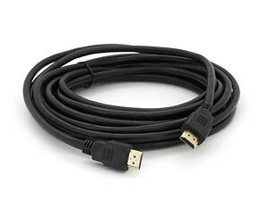 Кабель Merlion HDMI-HDMI HIGH SPEED 5.0m, v1.4, OD-7.5mm, круглый Black, коннектор Black, (Пакет) Q80