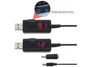 Кабель повышающий USB 5V - DC to 9V/12V с переключателем, для подключения Wi-Fi роутера