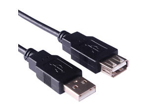 Кабель подовжувач USB 2.0 AM-AF, 2.0 м чорний