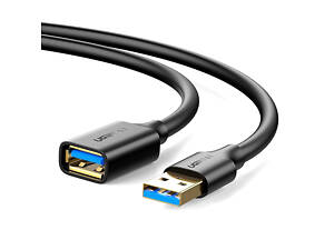 Кабель подовжувач USB 3.0 AM-AF, 3м, Connector gold-plated Чорний, US129 Ugreen