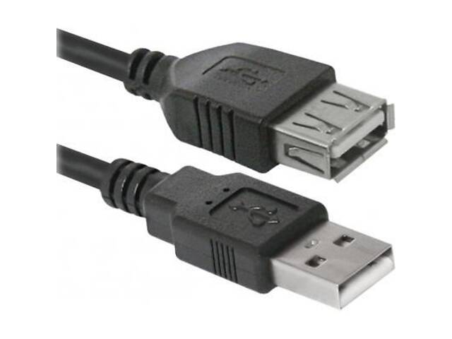 Кабель-удлинитель USB 2.0 AM-AF, 1.8 м черный USB02-06 Defender - Фото 2
