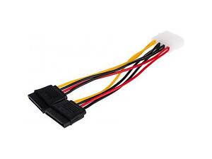 Кабель питания Molex to 2xSATA 0.2m Atcom (16148)