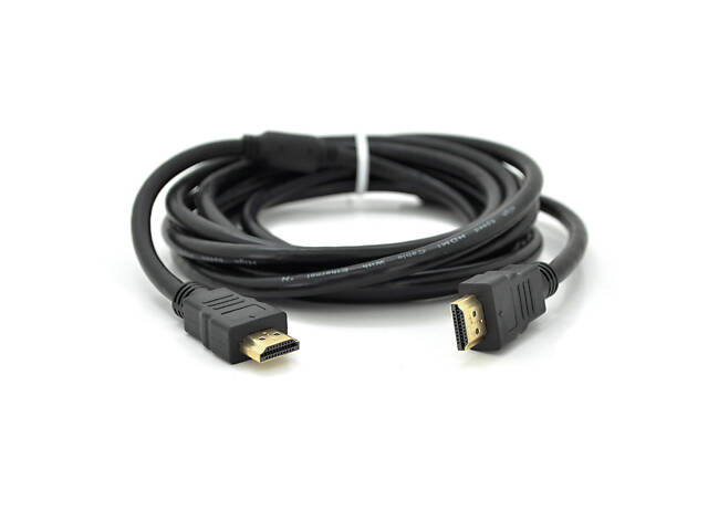 Кабель Ritar PL-HD94 HDMI-HDMI Ultra HD 1080P, 5.0m, v1,4, OD-7.3mm, с фильтром, круглый Black, коннектор - Фото 1