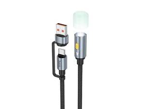 Кабель-світильник HOCO UA38C USB/Type-C to LED light adapter cable Black yL.