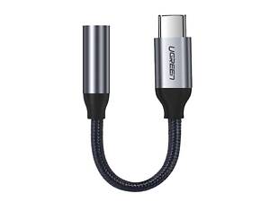 Кабель Type C - AUX Audio M/F 0.10м UGREEN AV142 Чорний