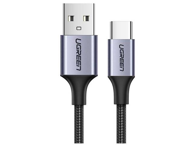 Кабель UGREEN US288 USB-A 2.0 to USB-C Cable Nickel Plating Aluminum Braid 1.5m (Black) (UGR-60127) yL. - Фото 1