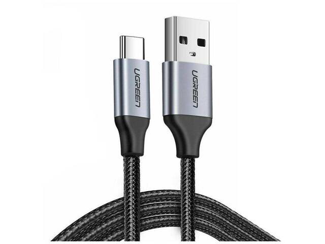Кабель UGREEN US288 USB-A 2.0 to USB-C Cable Nickel Plating Aluminum Braid 1.5m (Black) (UGR-60127) yL. - Фото 2