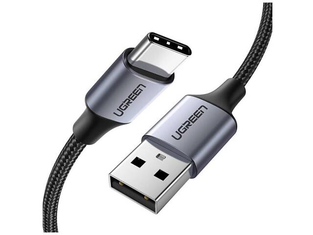 Кабель UGREEN US288 USB-A 2.0 to USB-C Cable Nickel Plating Aluminum Braid 1.5m (Black) (UGR-60127) yL. - Фото 3