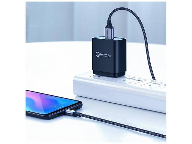 Кабель UGREEN US288 USB-A 2.0 to USB-C Cable Nickel Plating Aluminum Braid 1.5m (Black) (UGR-60127) yL. - Фото 5