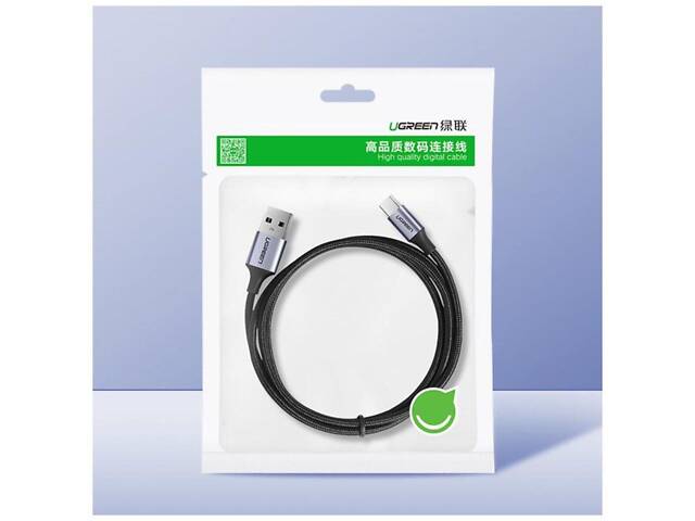 Кабель UGREEN US288 USB-A 2.0 to USB-C Cable Nickel Plating Aluminum Braid 1.5m (Black) (UGR-60127) yL. - Фото 7