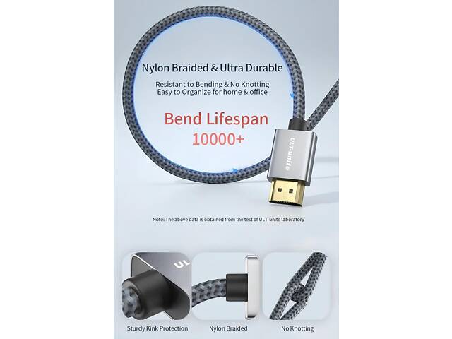 Кабель Ult-Unite HDMI 2.0 300 см. HDMI кабель 18 Гбіт, 60 Гц 4К, для MacBook Pro, Playstation 5, Xbox, TV - Фото 2