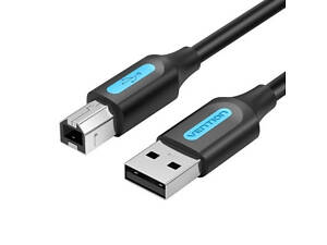 Кабель USB 2.0 AM-BM, 2.0 м, 480Mbps Printer PVC чорний Vention