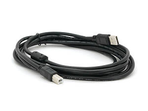 Кабель USB 2.0 AM/BM, 3.0m, 1 ферит, Black, Пакет Q200