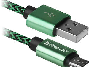 Кабель USB 2.0 AM-micro BM, 1.0 м, зелений, 08-03T PRO Defender