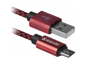 Кабель USB 2.0 AM-micro BM, 1.0 м, красный, 08-03T PRO Defender