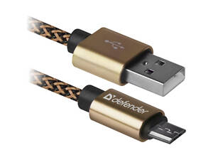 Кабель USB 2.0 AM-micro BM, 1.0 м, золотистый, 08-03T PRO Defender