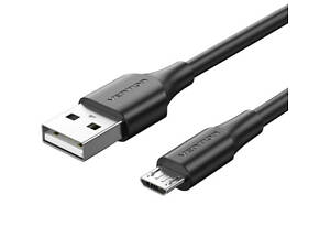 Кабель USB 2.0 AM-micro BM 2.0м Black Vention