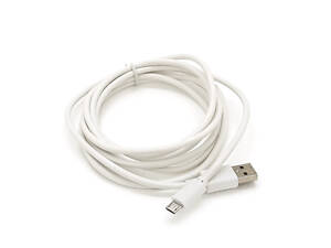 Кабель USB 2.0 (AM/Micro 5 pin) 2,0 м, білий, Пакет