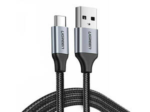 Кабель USB 2.0 AM-Type-C M, 2 м, 60W Nickel Plating Aluminum Braid Чорний, US288 UGREEN