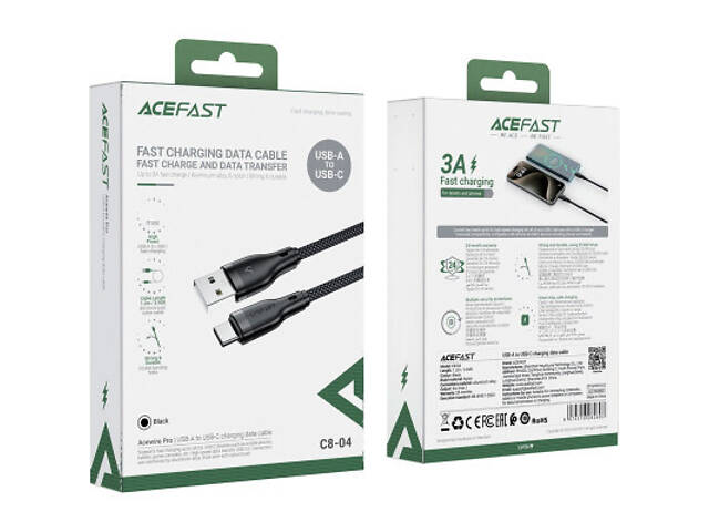 Кабель USB 2.0 AM-Type-C M, 1,2 м, 60W C8-04 Acefast - Фото 5