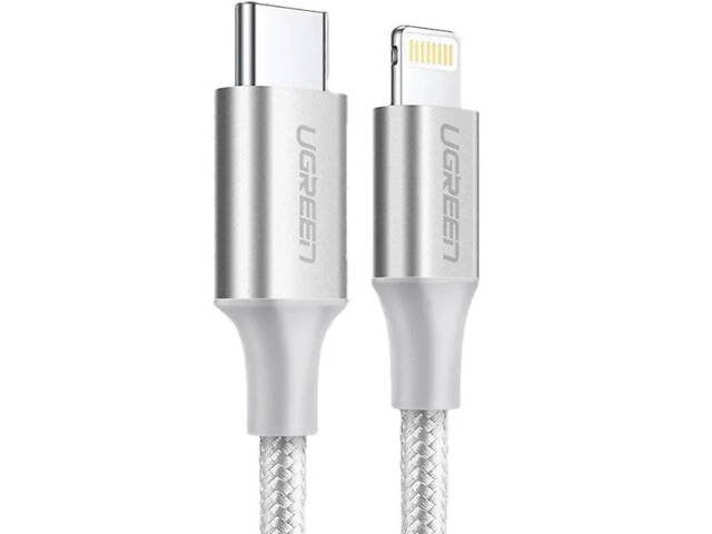 Кабель USB 2.0 Type-C M-Lightning M, 1 м, (20V/3A), (60W) Білий, US304 UGREEN - Фото 2