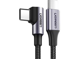 Кабель USB 2.0 Type-C M-M, 3 м, 90°, 60W Черный, US255 UGREEN
