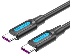 Кабель USB 2.0 Type-C M-M, 1 м, 100W Чорний, Vention