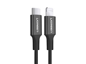 Кабель USB 2.0 Type-C M-Lightning M, 1 м, 3A, Nickel Plating ABS Shell Чорний, US171 UGREEN